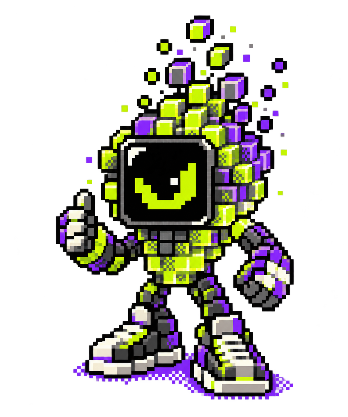 PIX, the pixel-art mascot of PXLUP